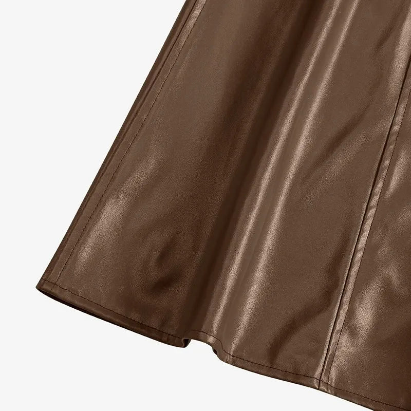 Evelyn Leather Skirt