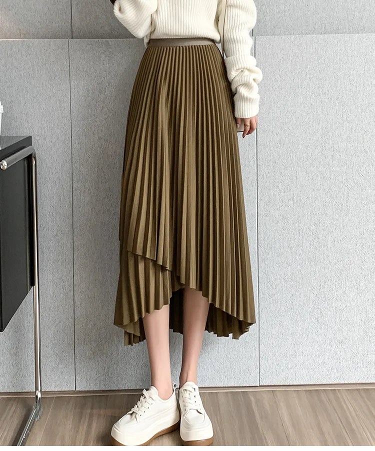 Asymmetrical Pleated Skirt