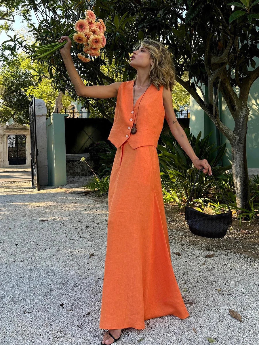 Michelle Cotton Set (Vest/Skirt)