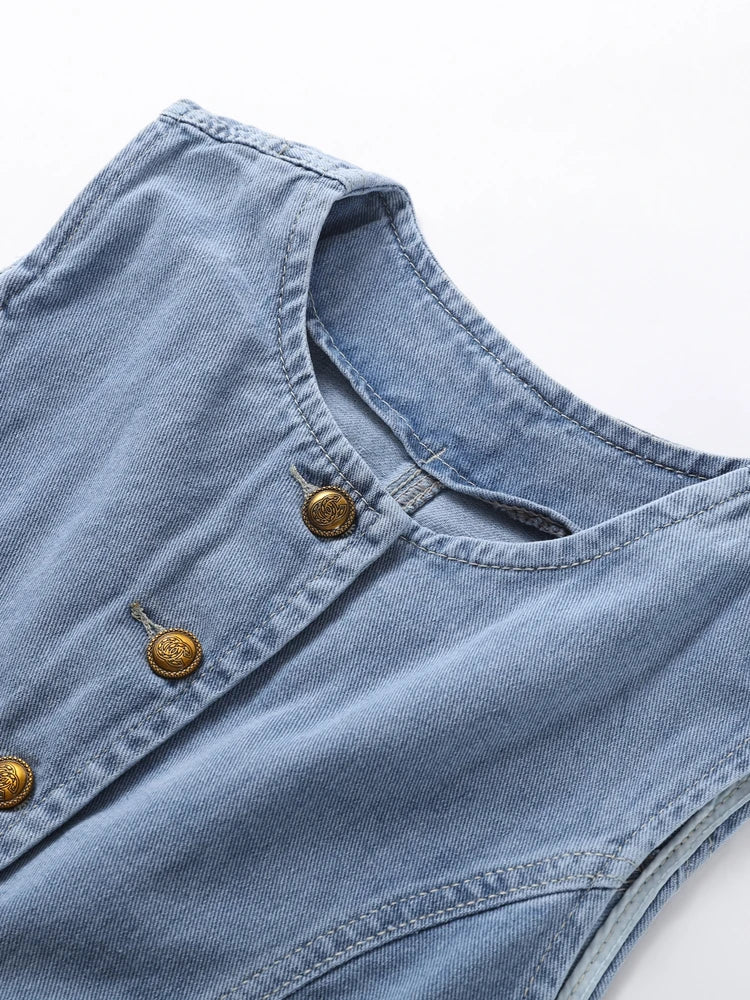 Patricia Denim Set (Vest/Pants)