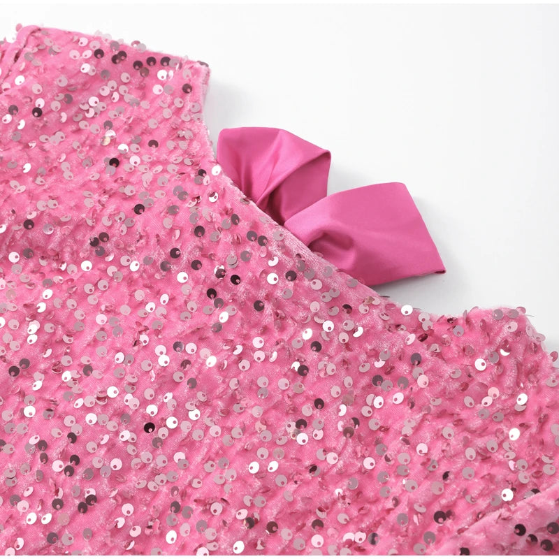 Shiny Party Dress With bow