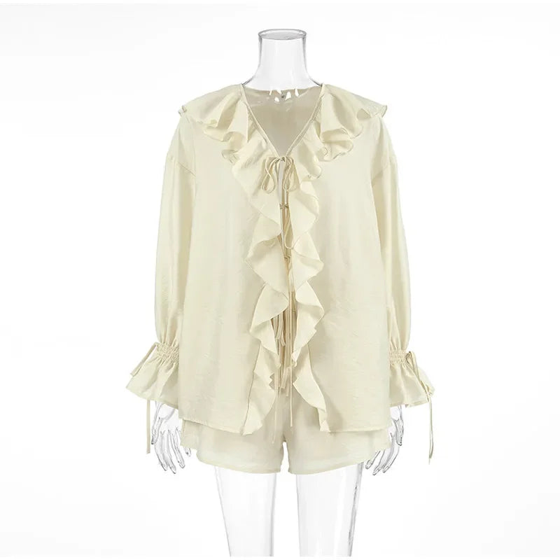 Suzanne Chiffon Set (Blouse/Shorts)
