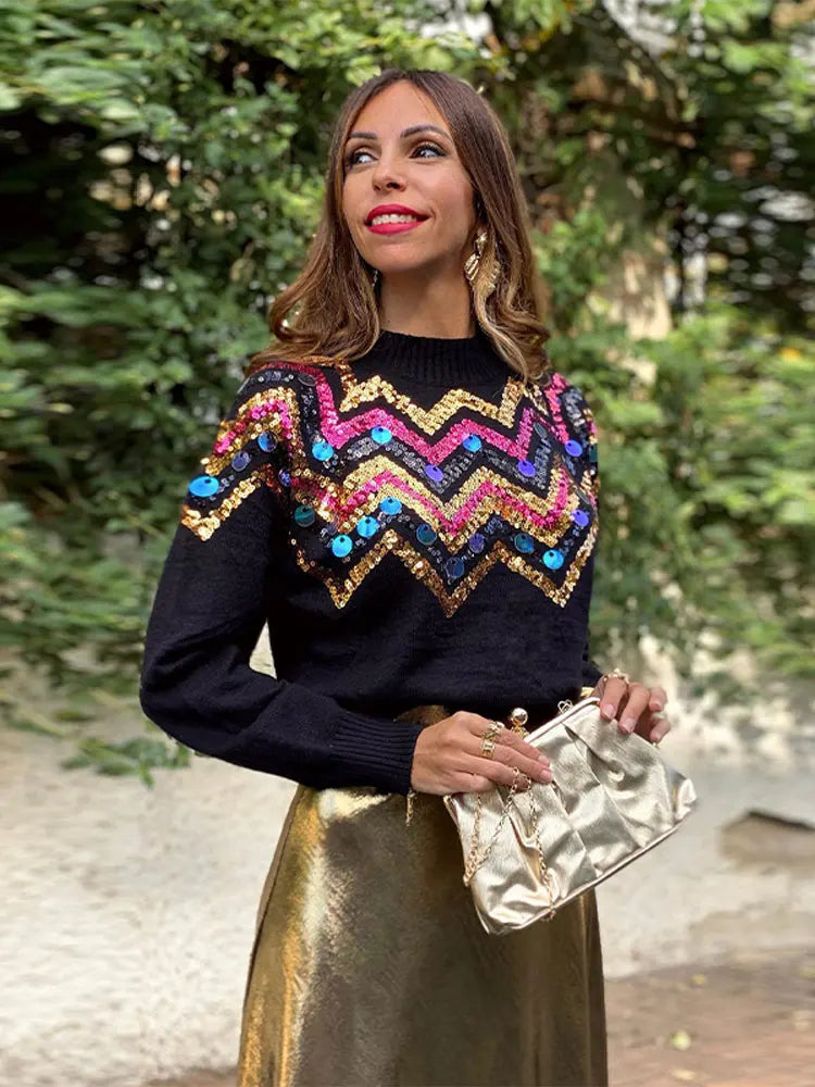 Amanda Sequins Knitted Cardigan