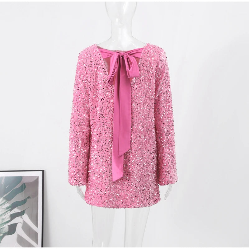 Shiny Party Dress With bow