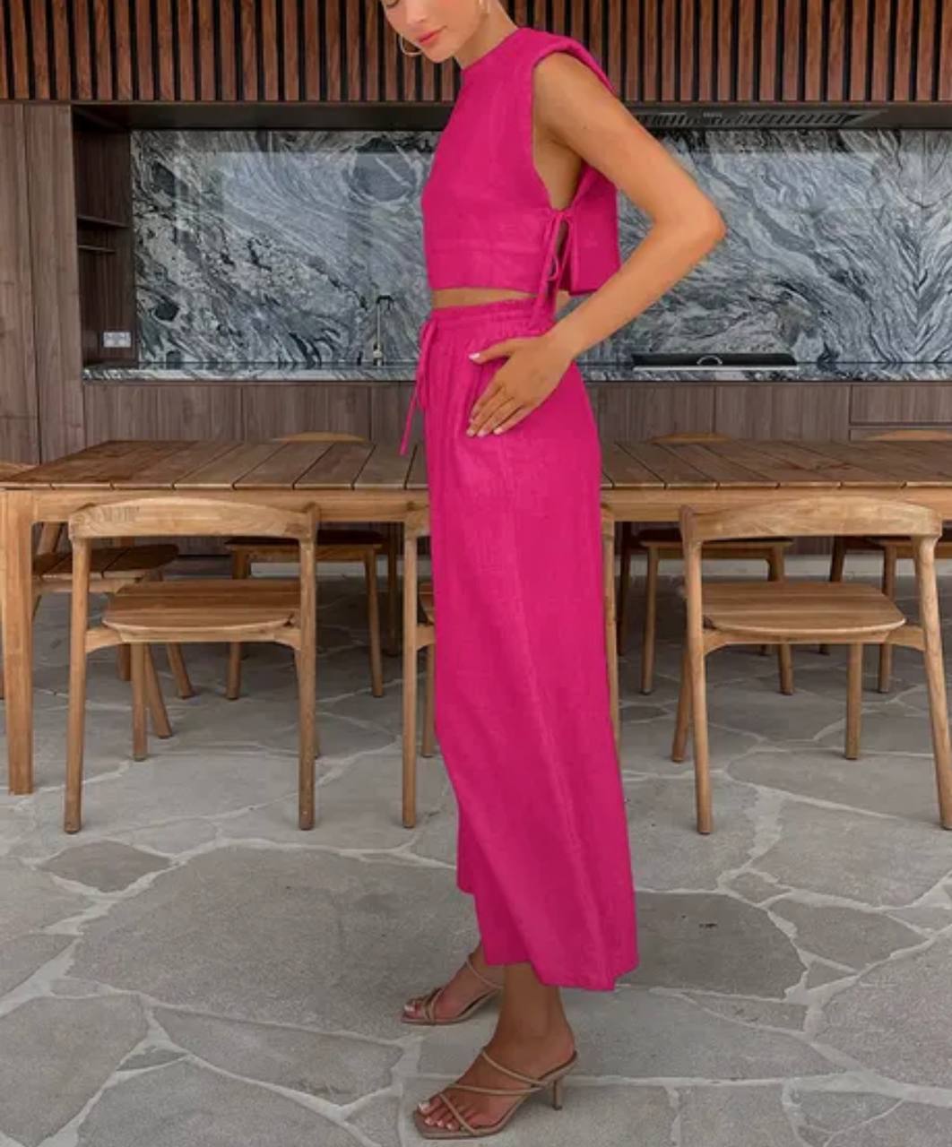 Agnes Linen Set (Crop-Tops/Pants)