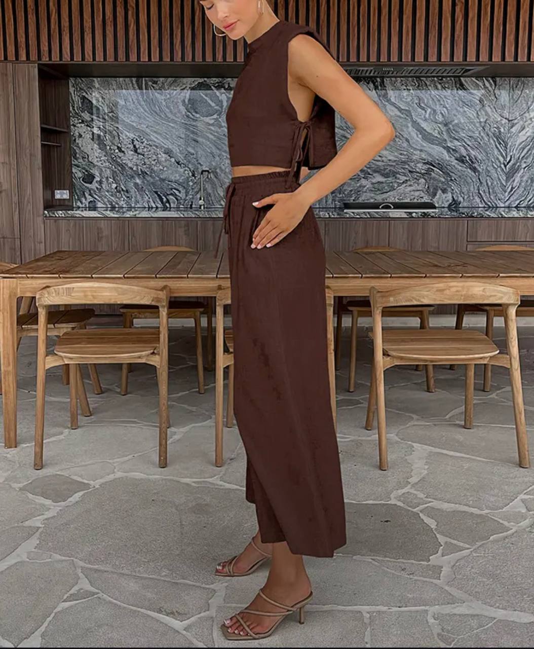 Agnes Linen Set (Crop-Tops/Pants)