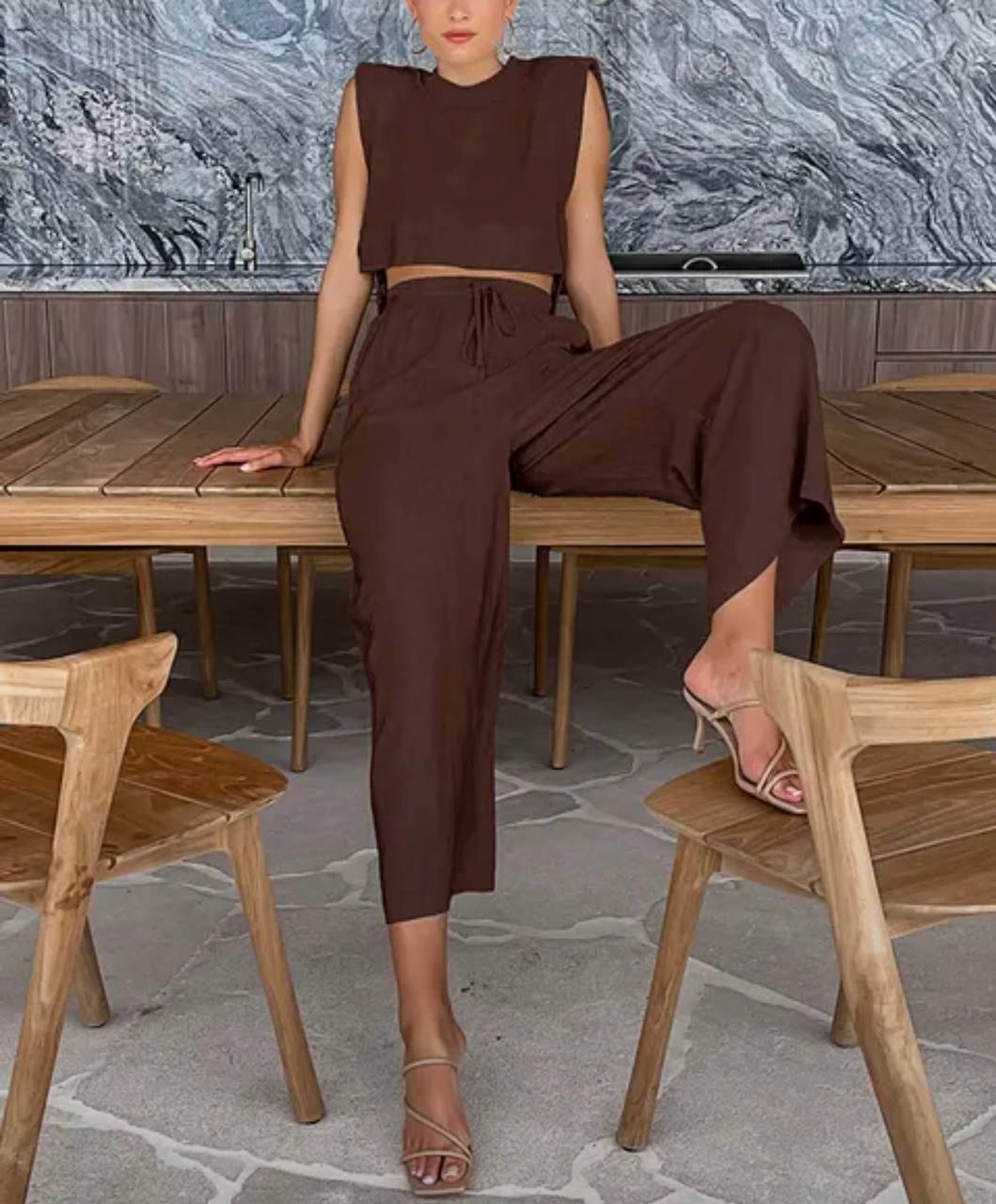 Agnes Linen Set (Crop-Tops/Pants)