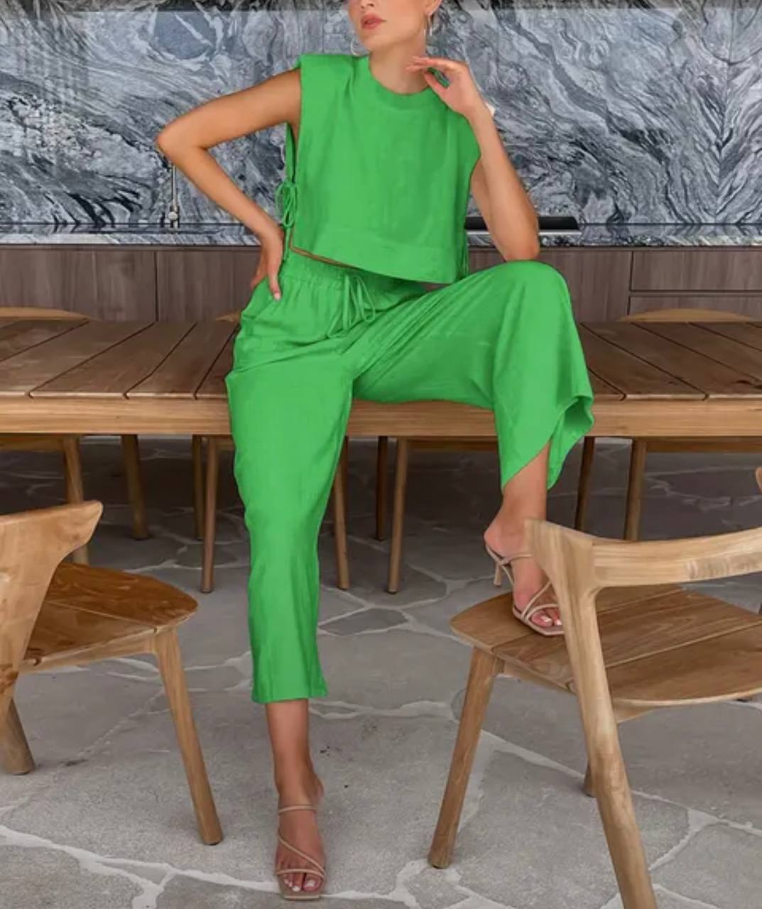 Agnes Linen Set (Crop-Tops/Pants)