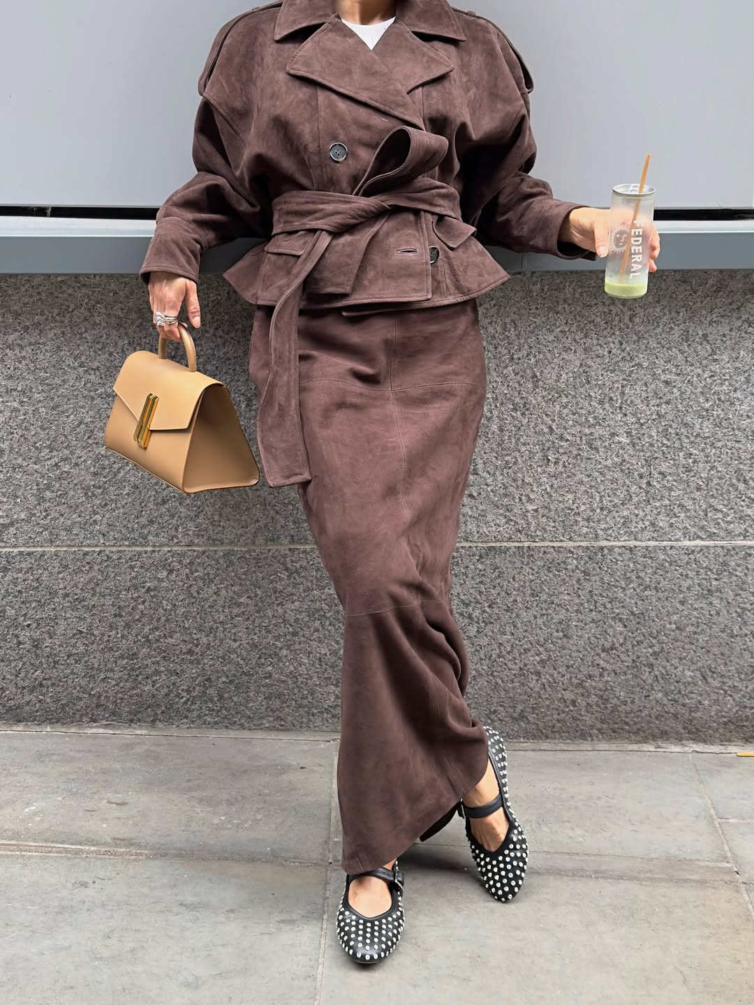 Tiffany Suede Set (Coat/Skirt)