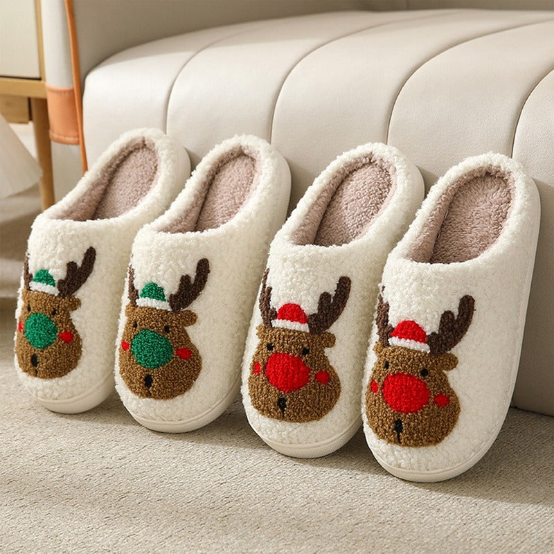 Christmas Deer Cotton Slippers