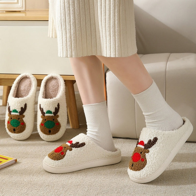 Christmas Deer Cotton Slippers