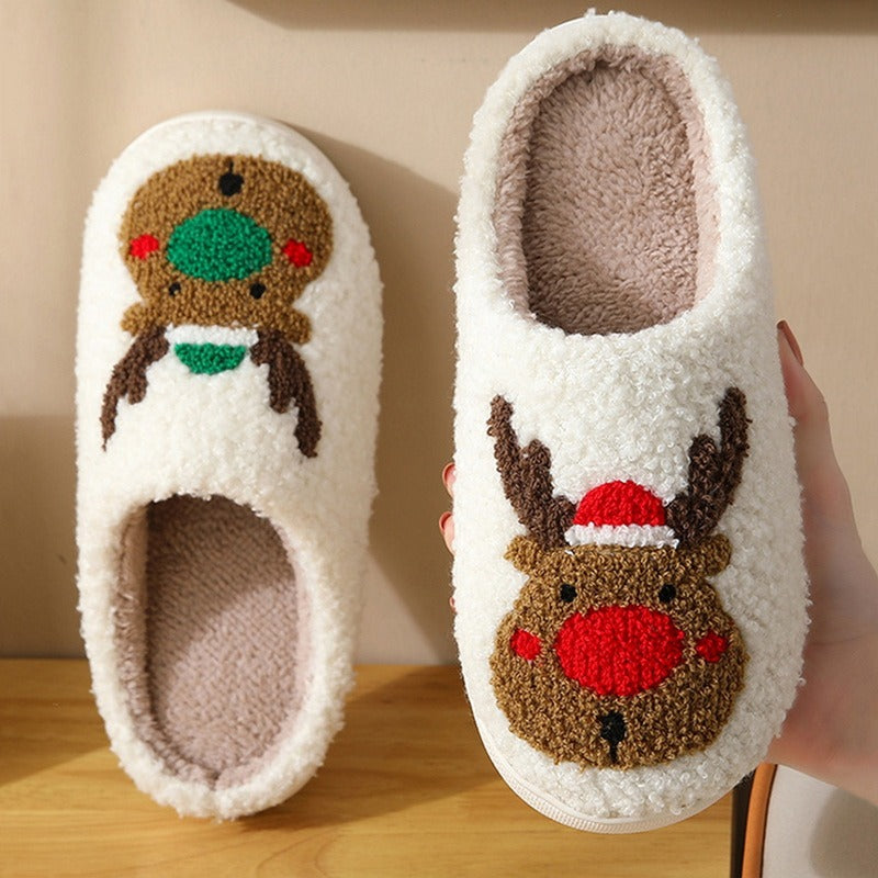 Christmas Deer Cotton Slippers