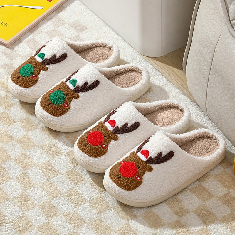 Christmas Deer Cotton Slippers