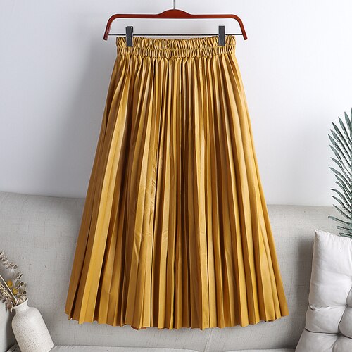 Crystal Pleated Midi Skirt