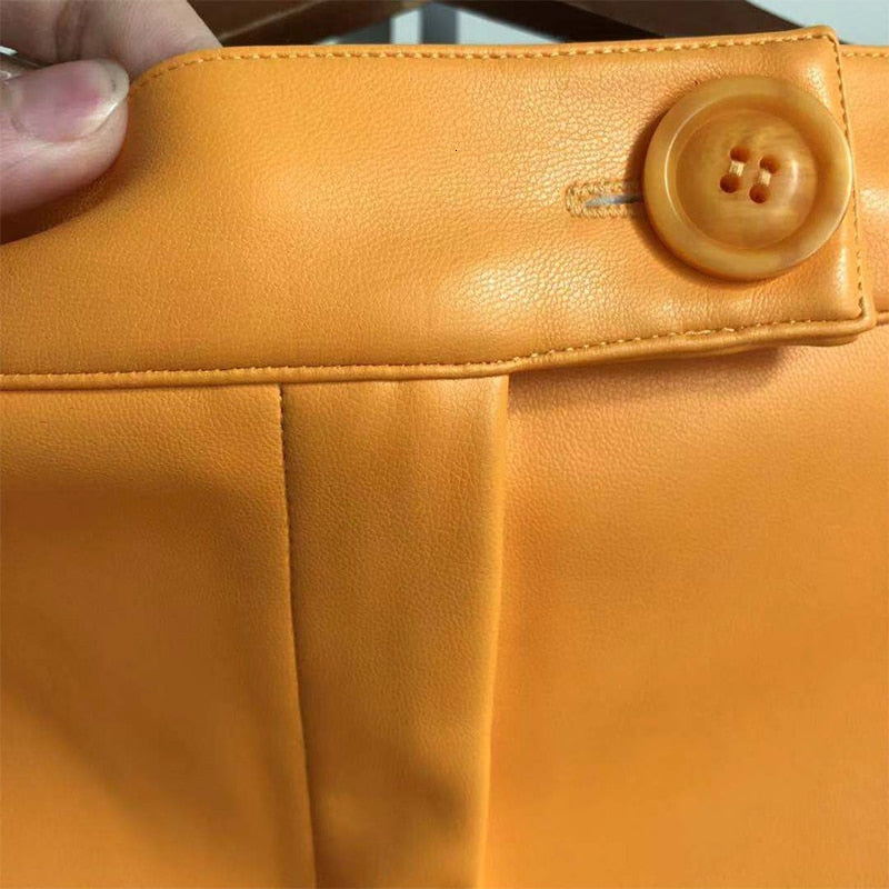 Hollie Leather Mid-calf Skirt