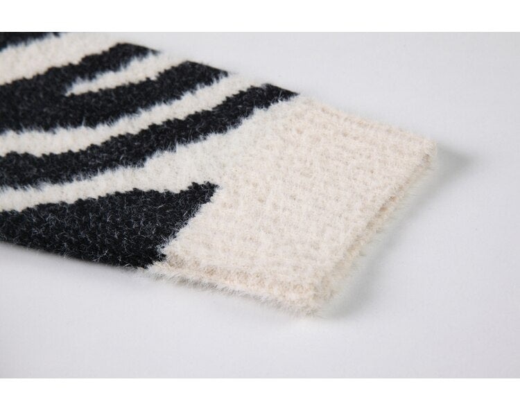 Zebra Print Oversize Sweater