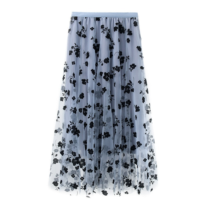 Flowers Midi Skirt
