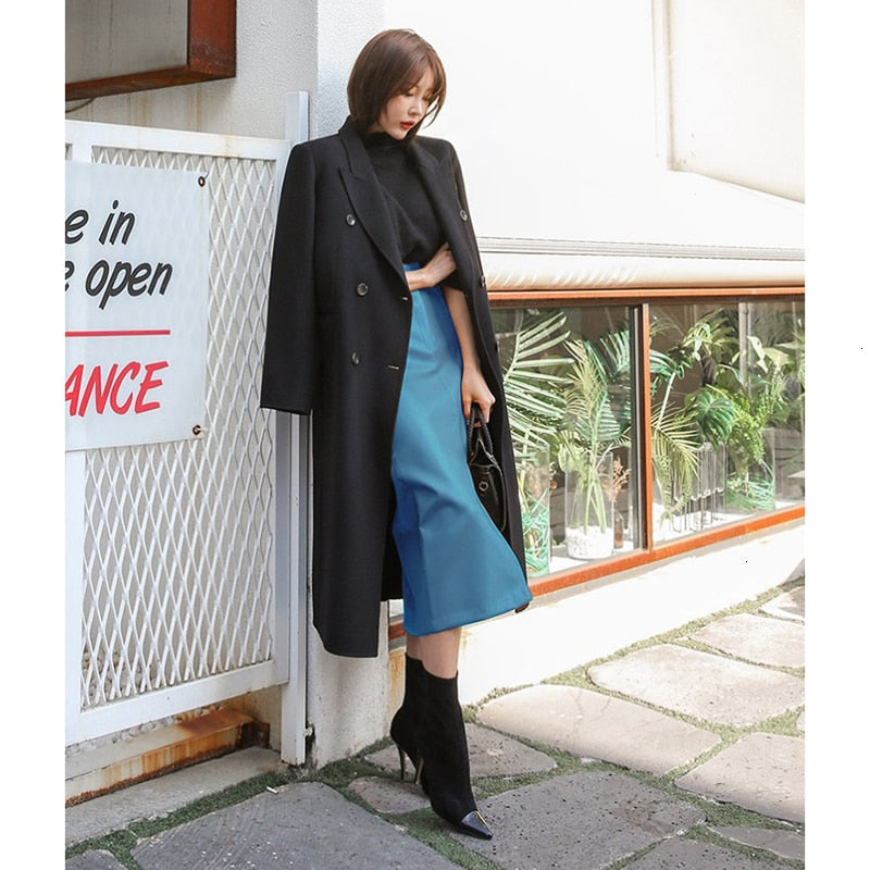 Hollie Leather Mid-calf Skirt