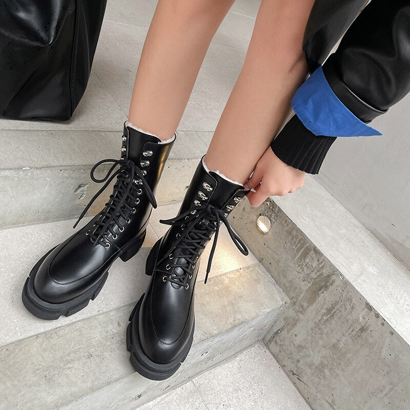 Melanie Boots (Fur/Genuine Leather)