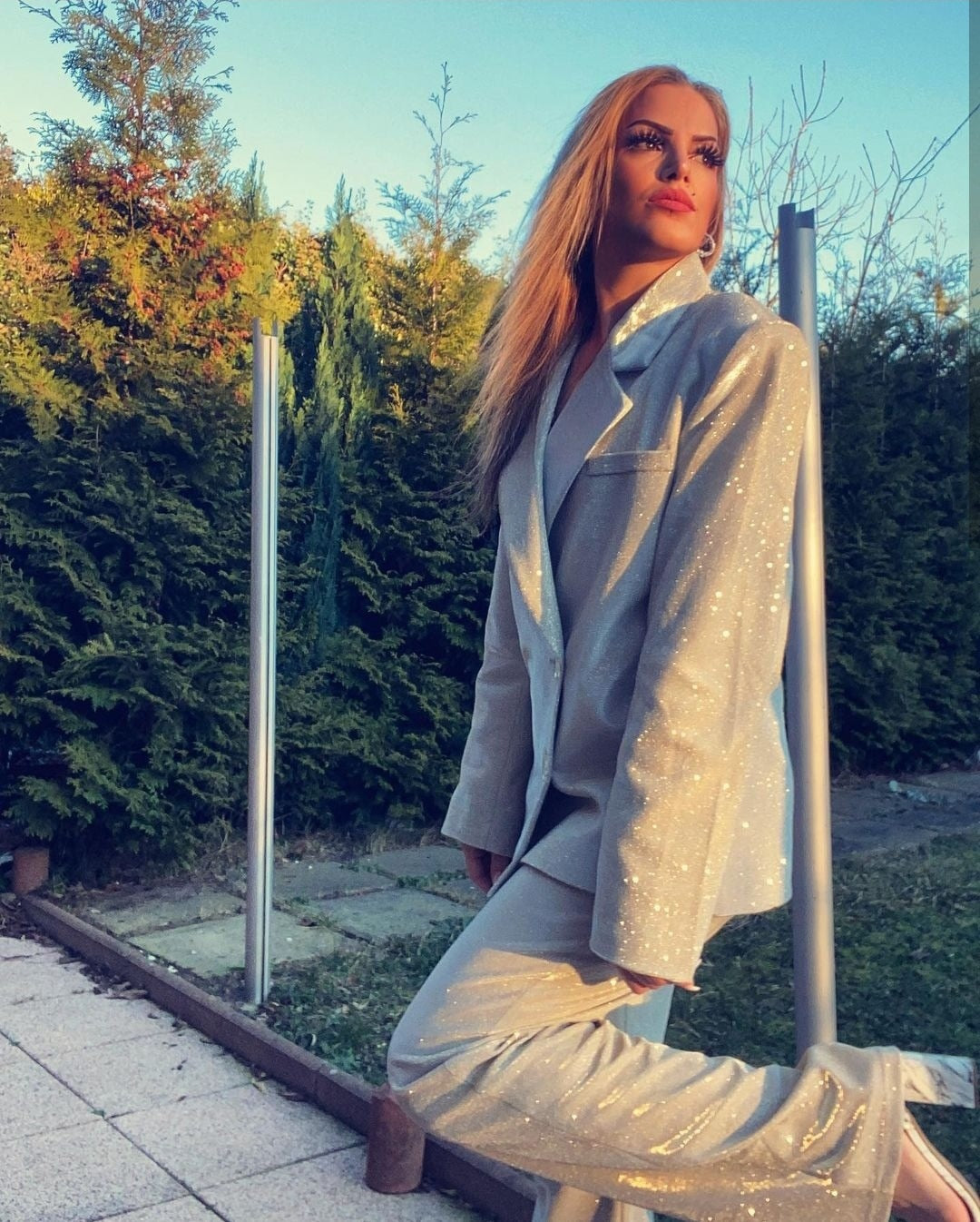 Rose Glitter Set (Pants/Jacket/Top)