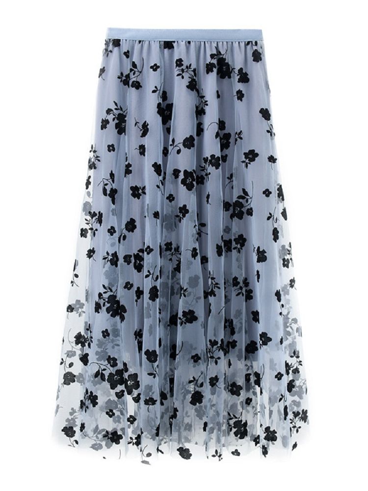 Flowers Midi Skirt