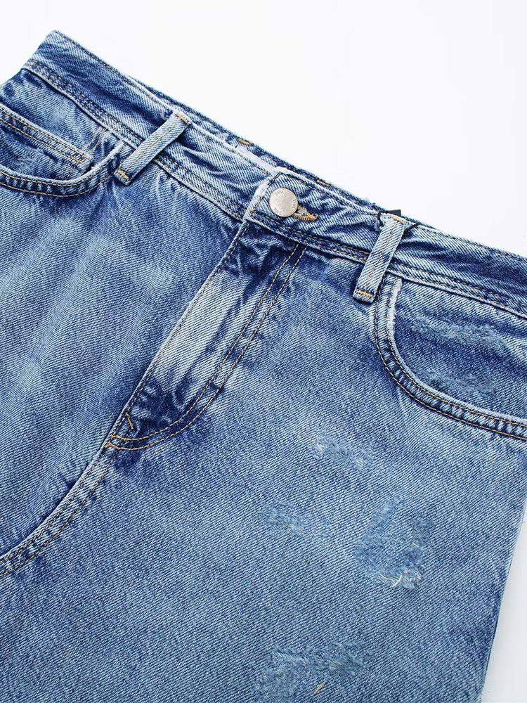 Vintage Denim Maxi Skirt