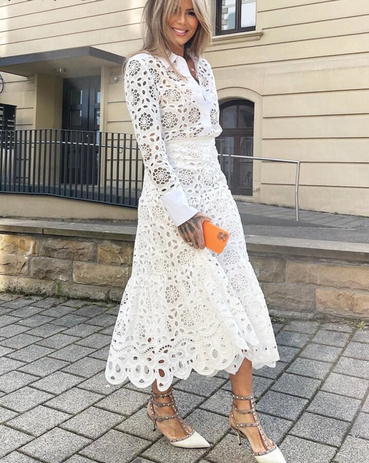 Lindsay Cotton Suit (Shirt/Skirt)