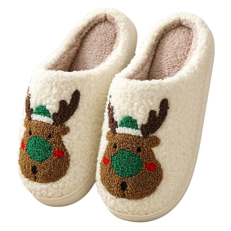 Christmas Deer Cotton Slippers