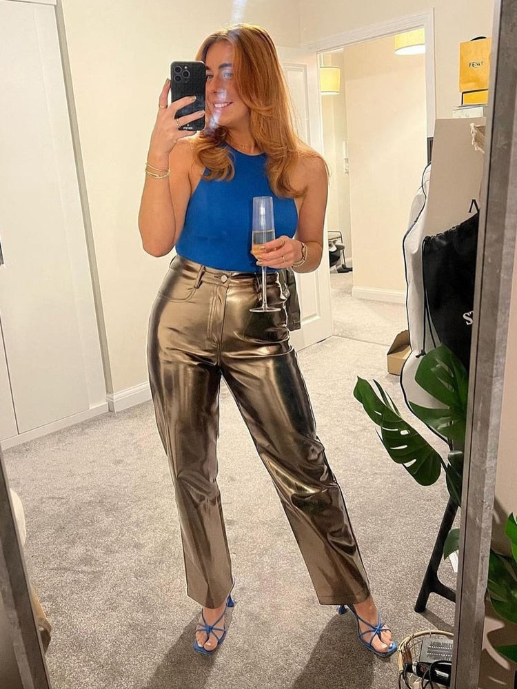 April Metallic Pants