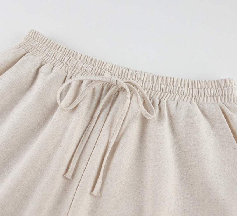 Agnes Linen Set (Crop-Tops/Pants)