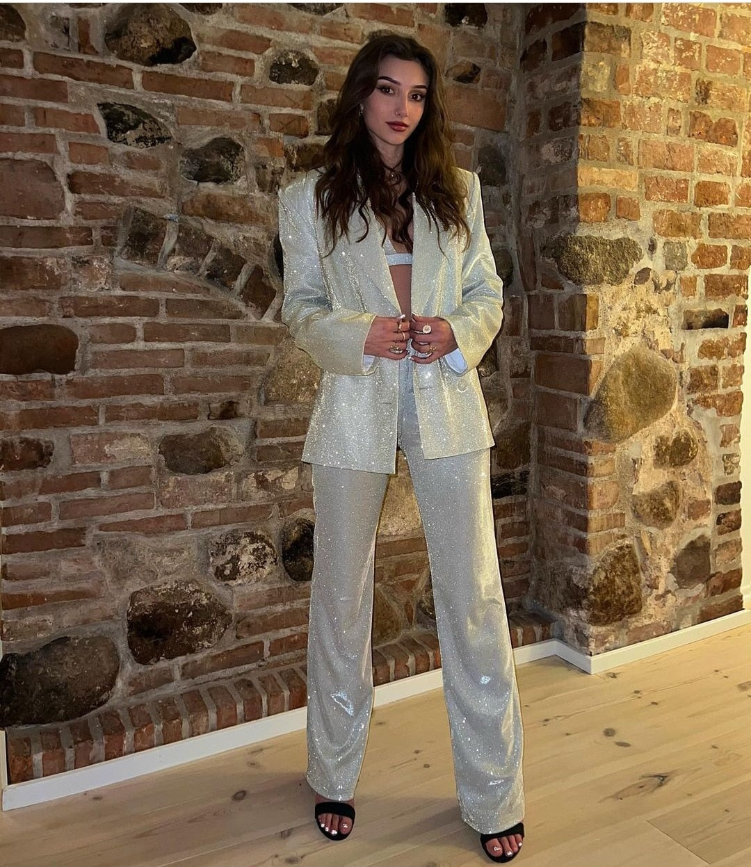 Rose Glitter Set (Pants/Jacket/Top)