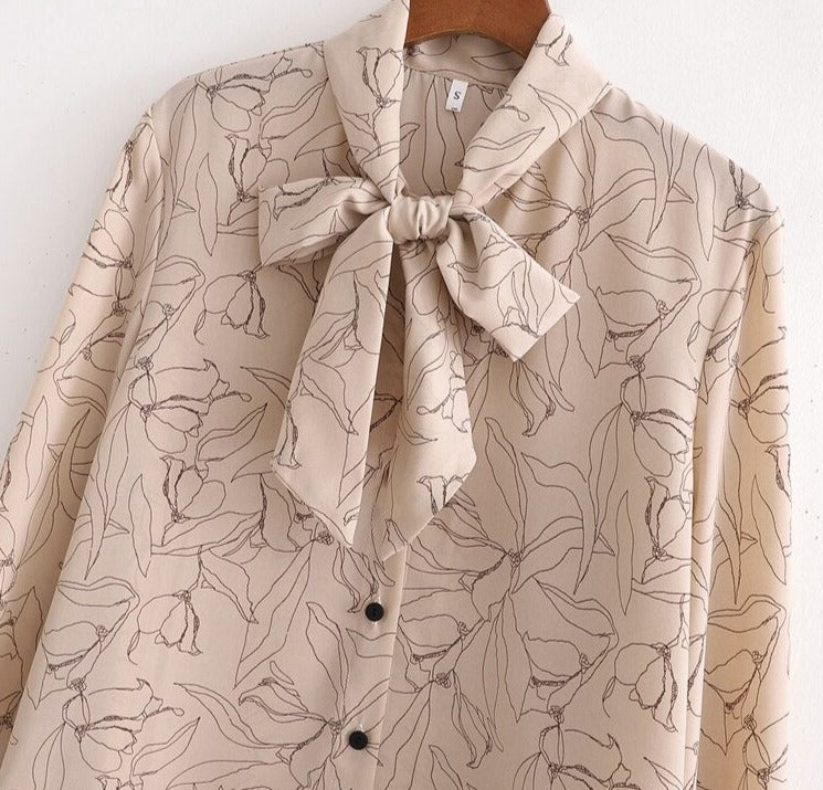 Flowers Print Oversized Shirt