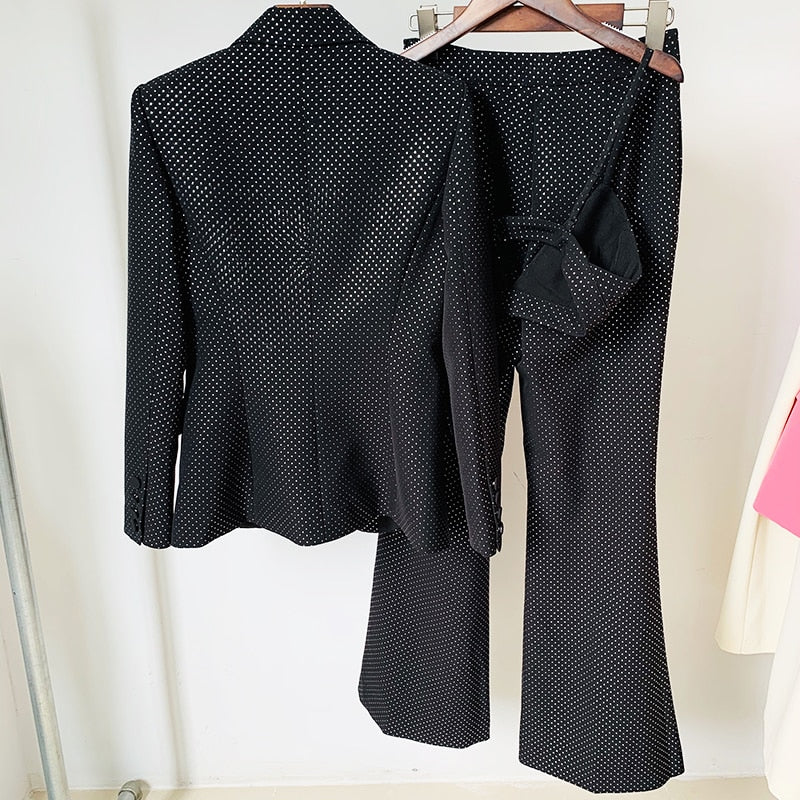 Eileen Diamonds Set (Pants/Blazer/Top)