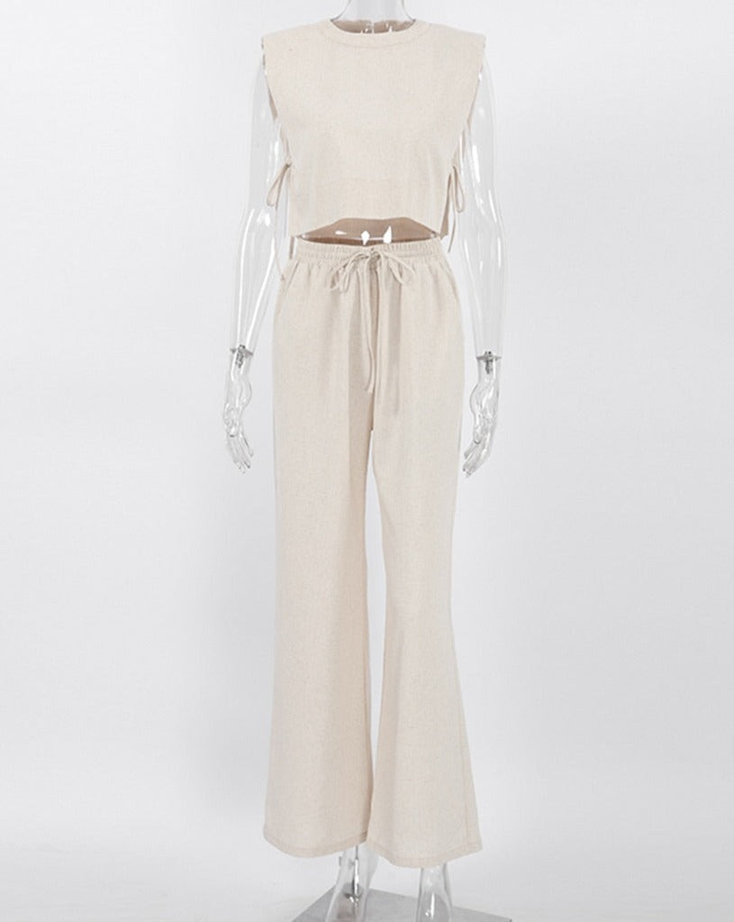 Agnes Linen Set (Crop-Tops/Pants)