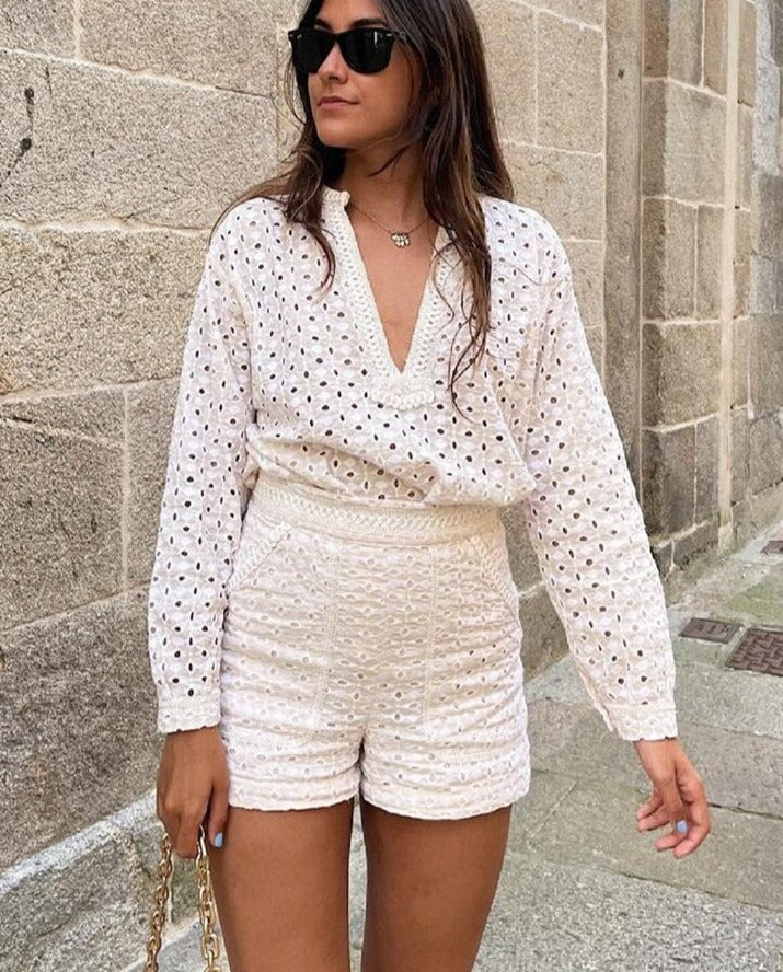 Angela Set (Blouse+Shorts)