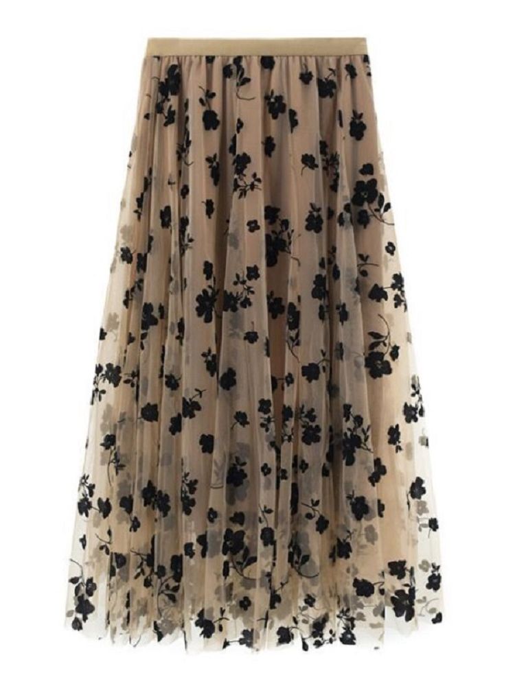 Flowers Midi Skirt