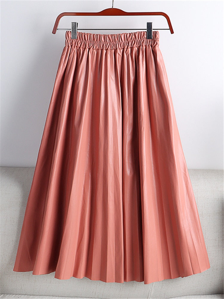 Crystal Pleated Midi Skirt