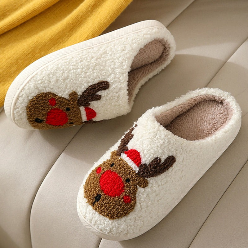 Christmas Deer Cotton Slippers