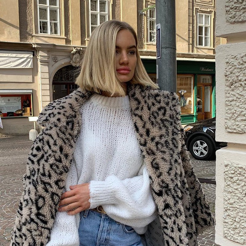 Leopard Oversized Teddy Coat