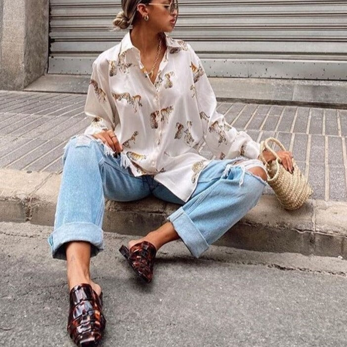 Tiger Print Blouse