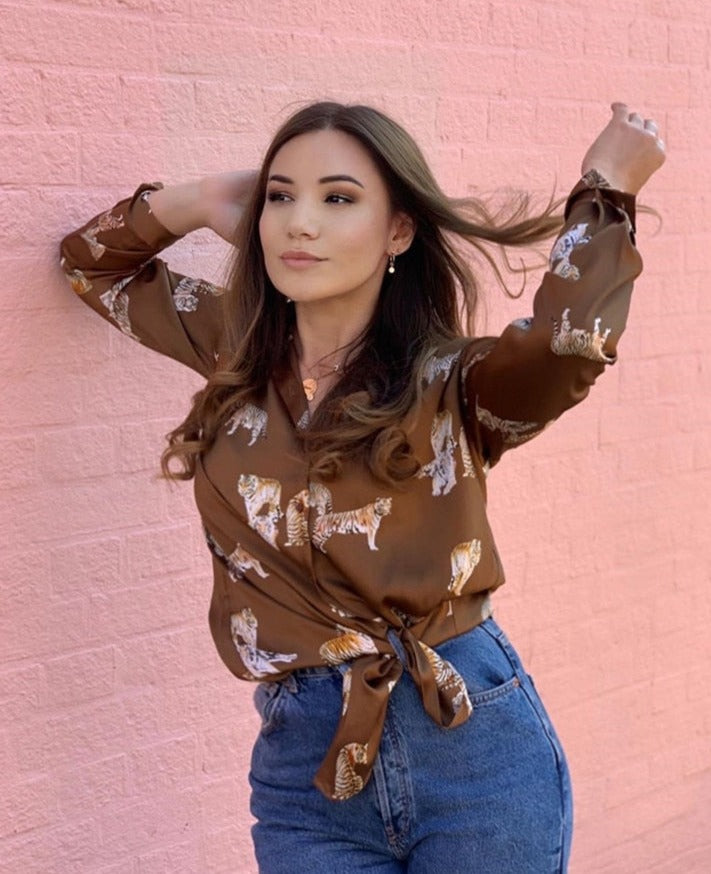 Tiger Print Blouse