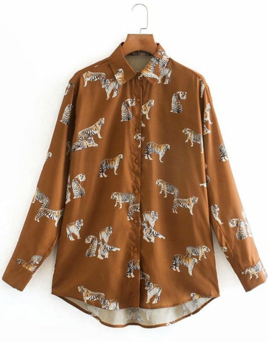 Tiger Print Blouse