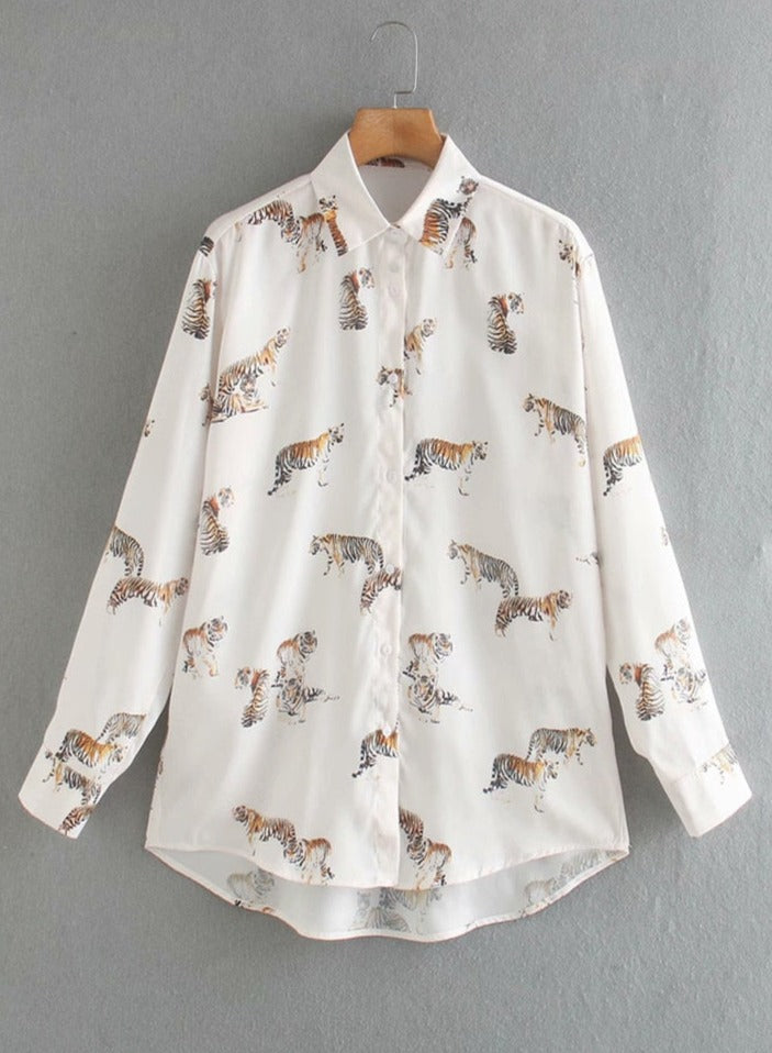 Tiger Print Blouse