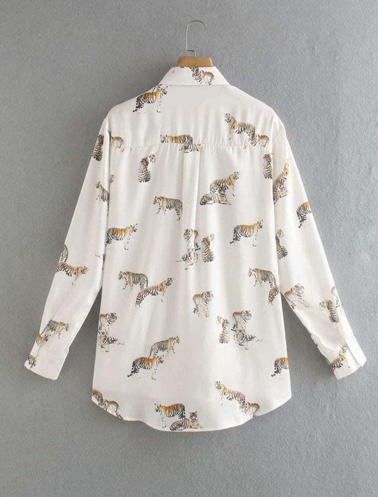 Tiger Print Blouse