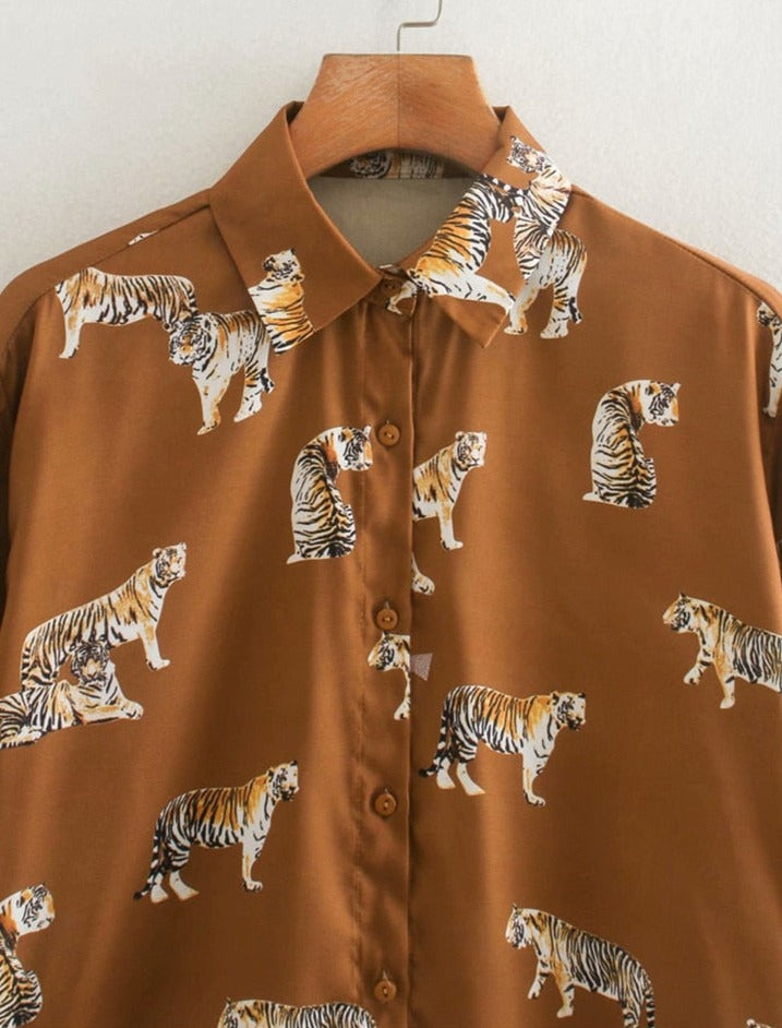 Tiger Print Blouse