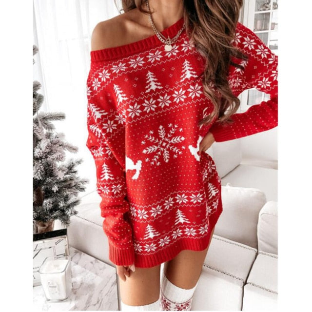 Oversize Christmas Sweater Dress