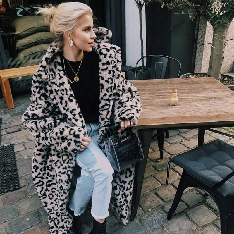 Leopard Oversized Teddy Coat