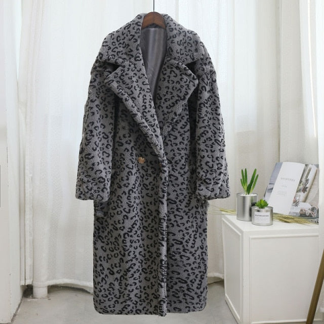 Leopard Oversized Teddy Coat