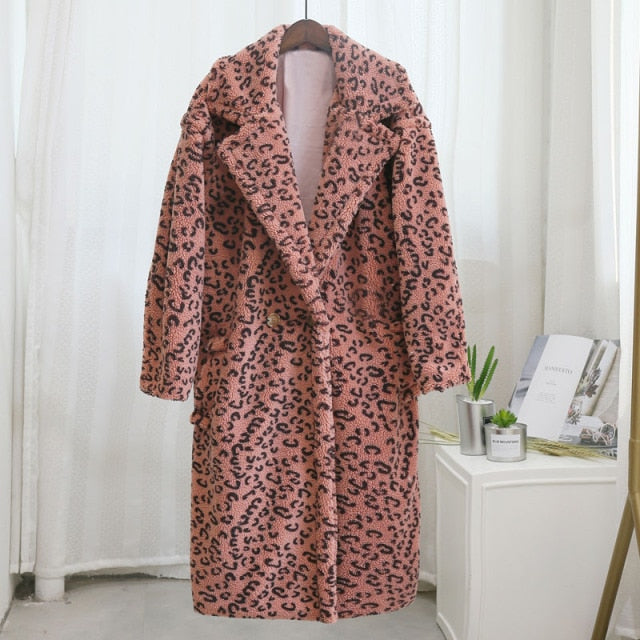 Leopard Oversized Teddy Coat