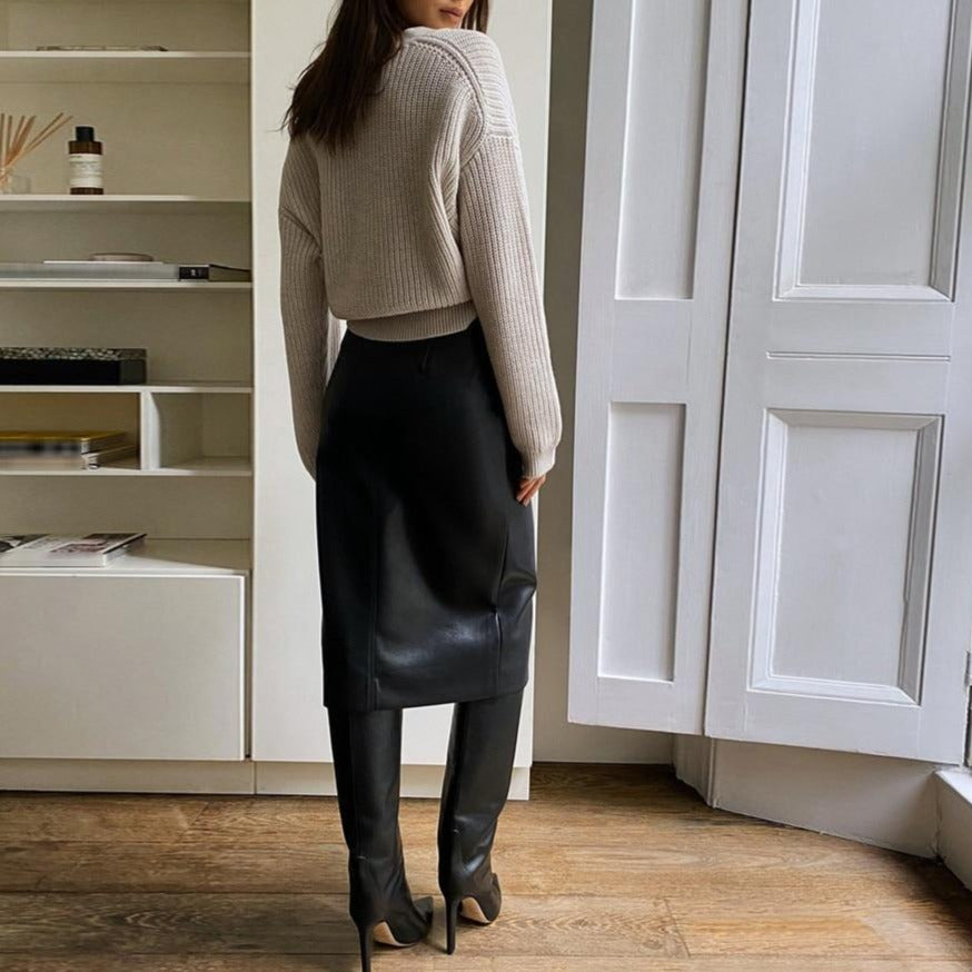 Margaret Leather Midi Skirts